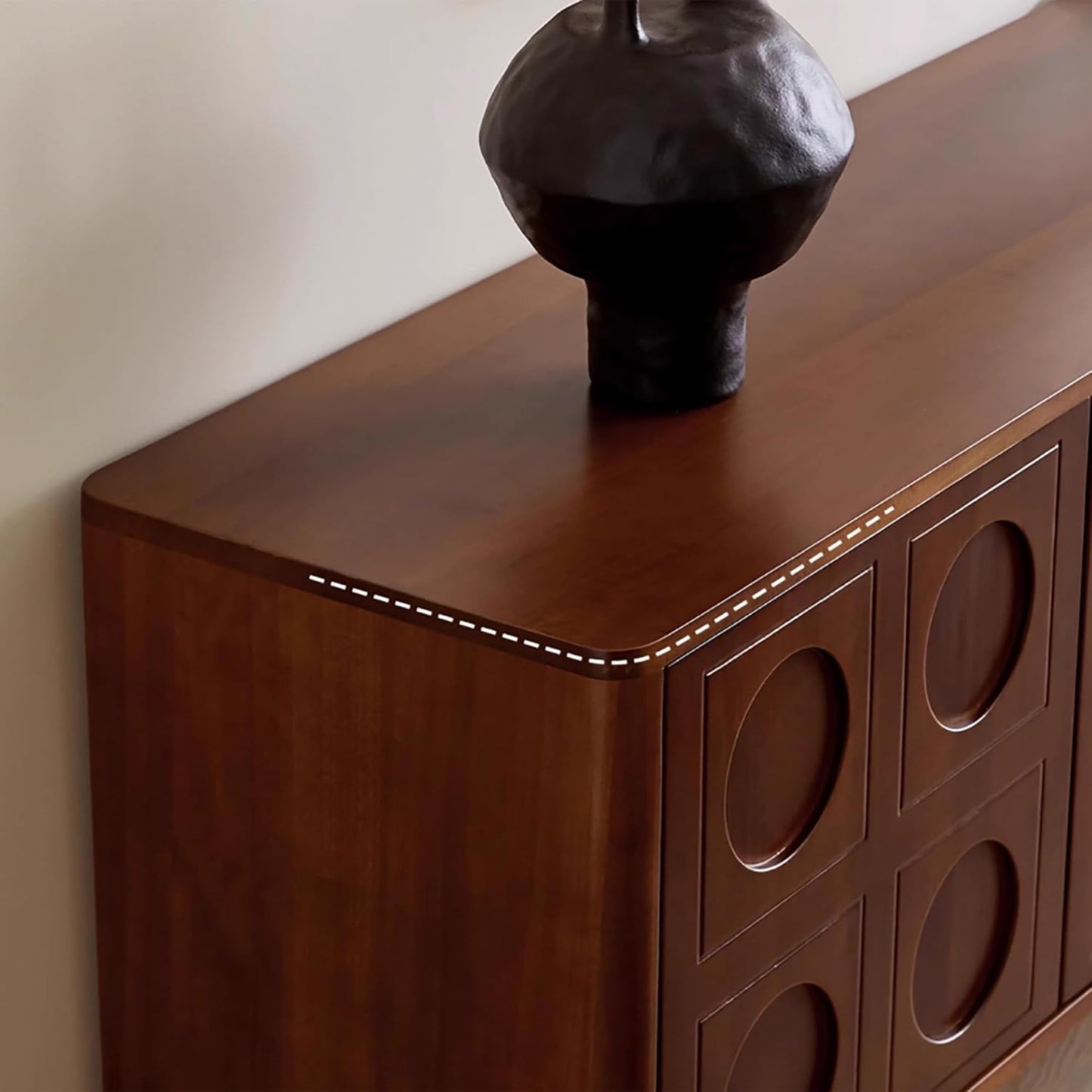 Mid Century Modern TV Stand for Living Room Bedroom 79 Inch TV Entertainment Center with Storage, Wood Media Console TV Cabinet for 65 Inch TVs, Walnut
