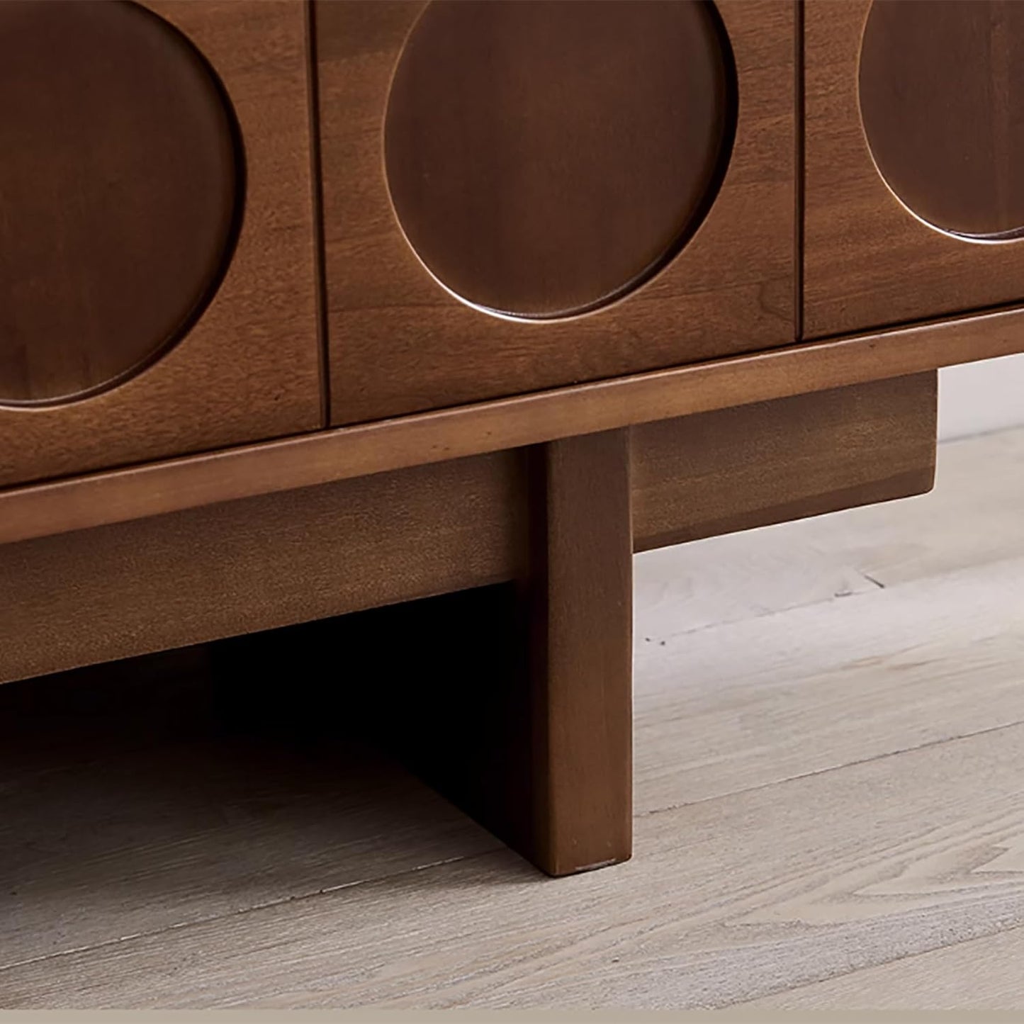 Mid Century Modern TV Stand for Living Room Bedroom 79 Inch TV Entertainment Center with Storage, Wood Media Console TV Cabinet for 65 Inch TVs, Walnut