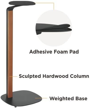 ynVISION.DESIGN Wood Speaker Stands | Pair | Max 22 LBS per stand | Compatible with Sonos Era 300 and Most Bookshelf Speakers | 31 inches tall | Foam Pad - Built in Cable Management | Black and Walnut