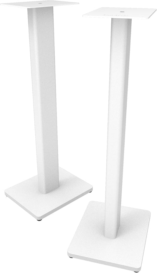 Kanto ST28 28” Universal Speaker Floor Stands for Bookshelf Speakers up to 30 lbs | Improved Sound | Hidden Cable Management | White MDF Base | Pair