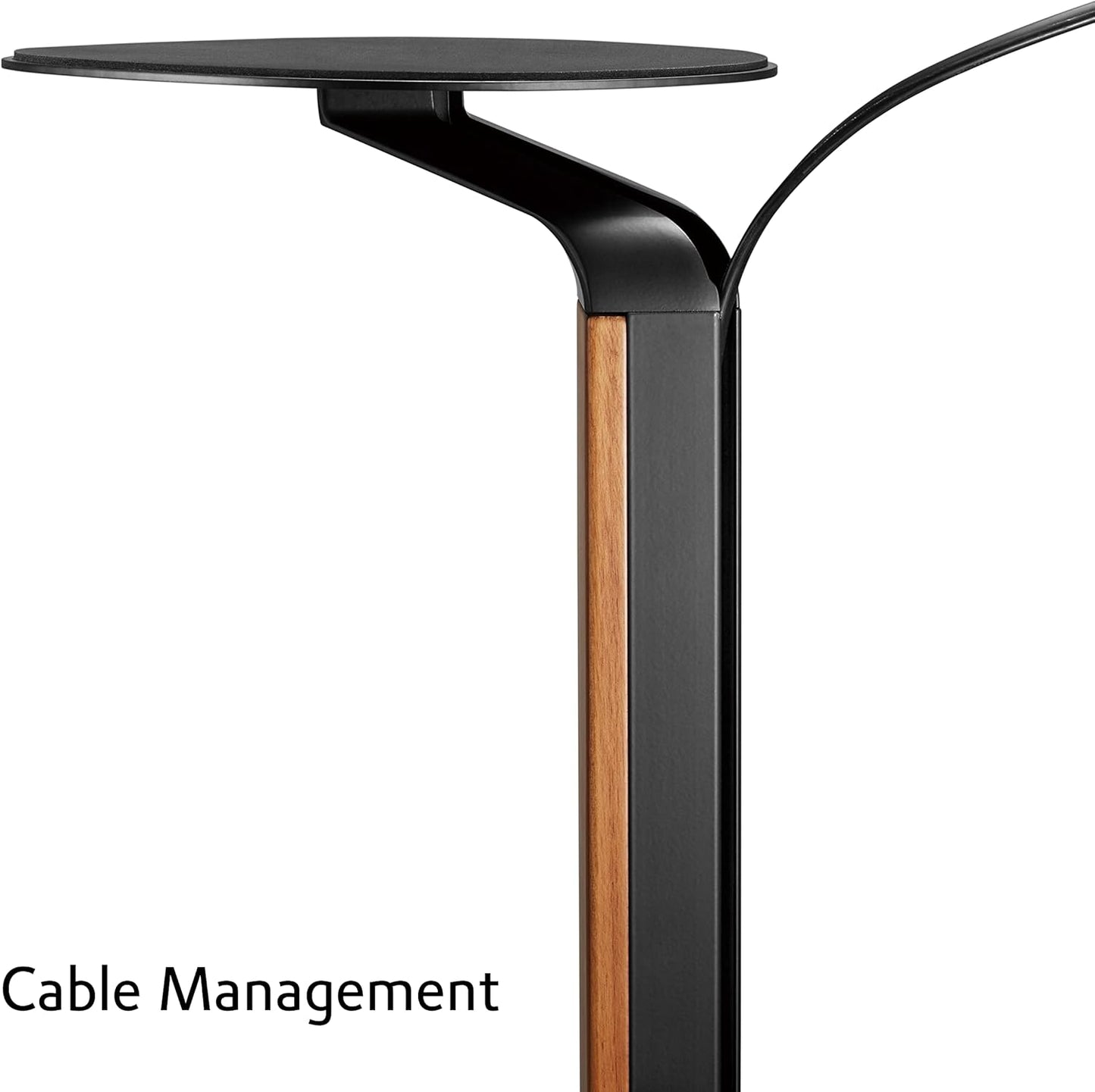ynVISION.DESIGN Wood Speaker Stands | Pair | Max 22 LBS per stand | Compatible with Sonos Era 300 and Most Bookshelf Speakers | 31 inches tall | Foam Pad - Built in Cable Management | Black and Walnut