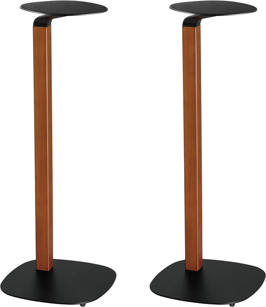 ynVISION.DESIGN Wood Speaker Stands | Pair | Max 22 LBS per stand | Compatible with Sonos Era 300 and Most Bookshelf Speakers | 31 inches tall | Foam Pad - Built in Cable Management | Black and Walnut