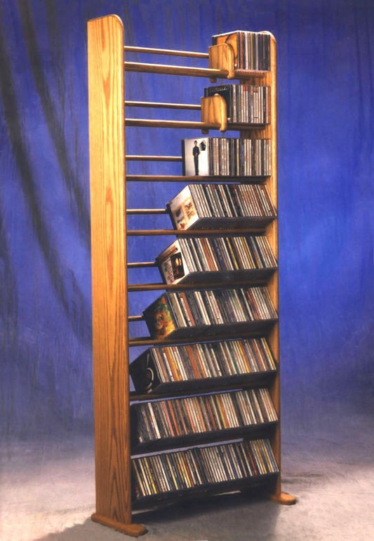 9 Row Dowel CD Rack (Honey Oak) by Wood Shed