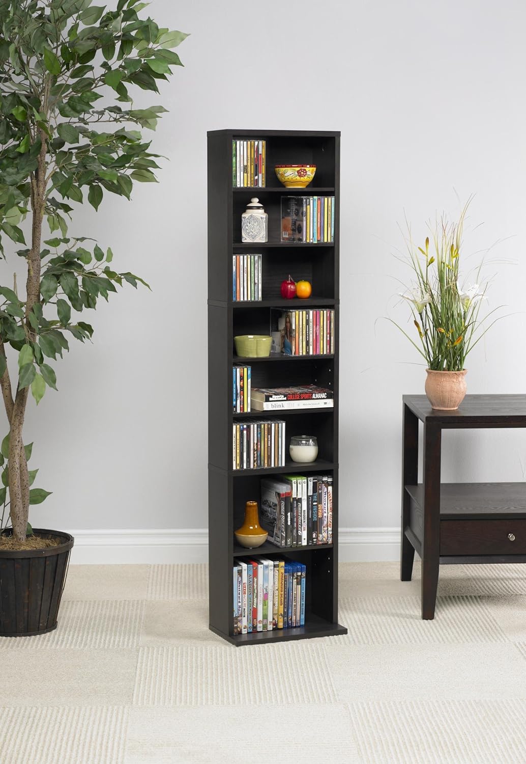 Atlantic Summit Media Storage Cabinet – Protects & Organizes Prized Music, Movie, Video Games or Memorabilia Collections, PN 74735727 in Espresso